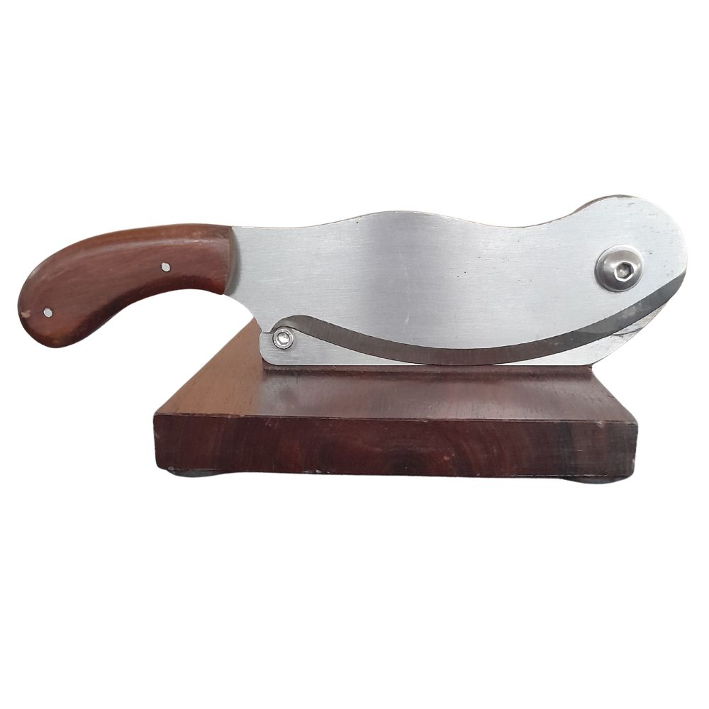 Small Manual Biltong Cutter with Wooden Base & Stainless Steel Blade