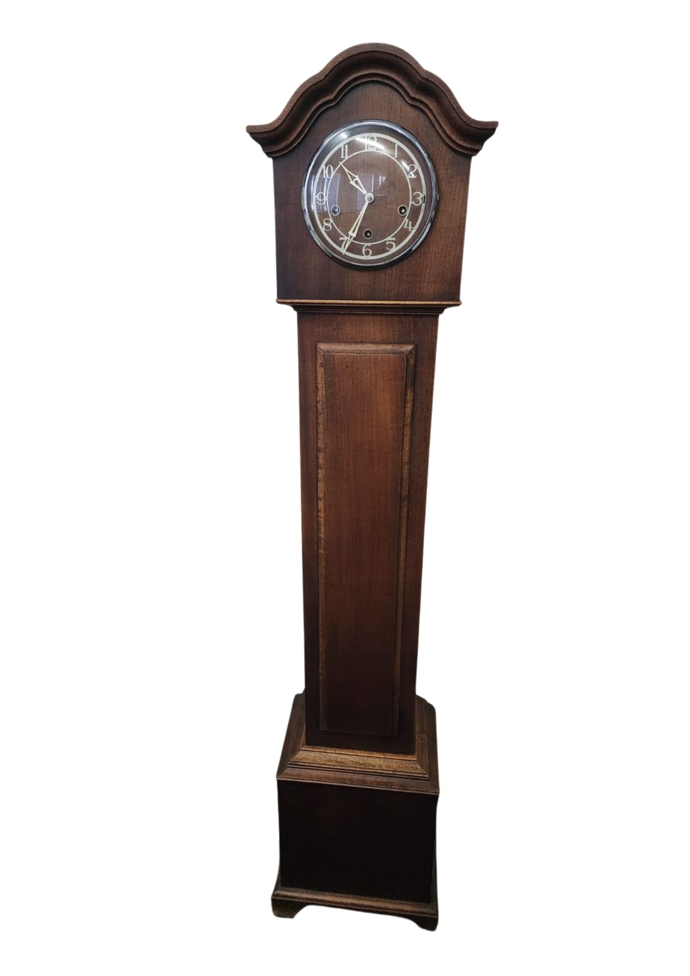 Grandfather Clock with Carved Arch Hood and Westminster Chime Movement