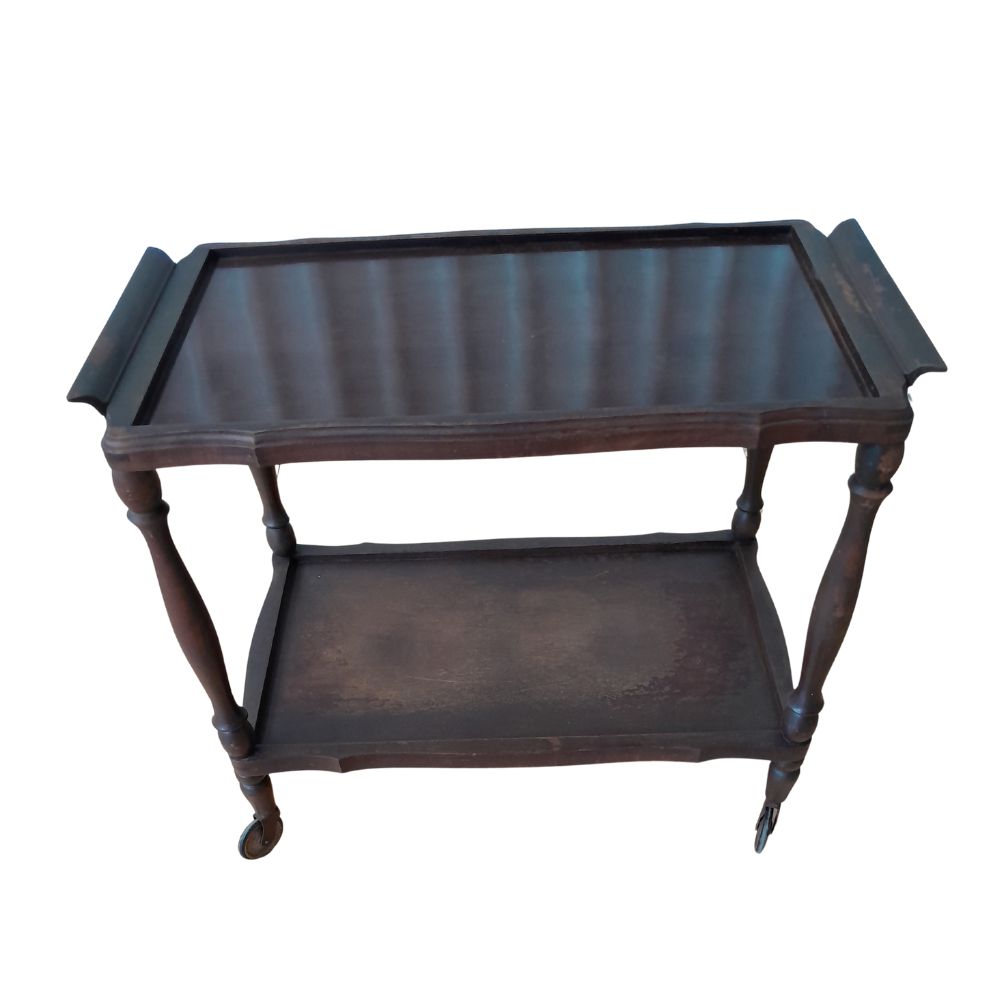 Vintage Wooden Drinks Trolley on Castors
