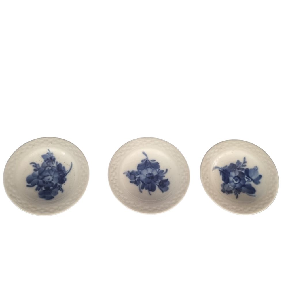 Set of 3 Miniature Royal Copenhagen Porcelain Pin Dishes