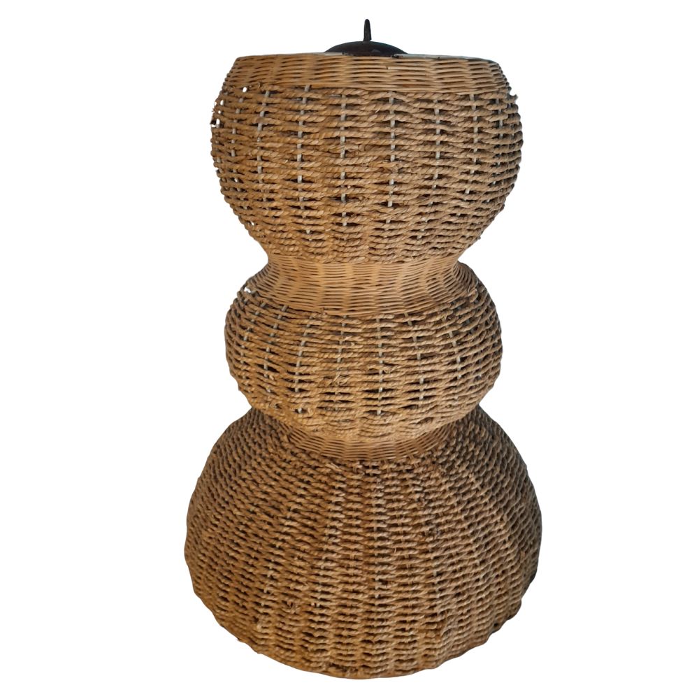 Large Woven Cane Pendant Light Shade Ã¢â‚¬â€œ Triple Gourd Form