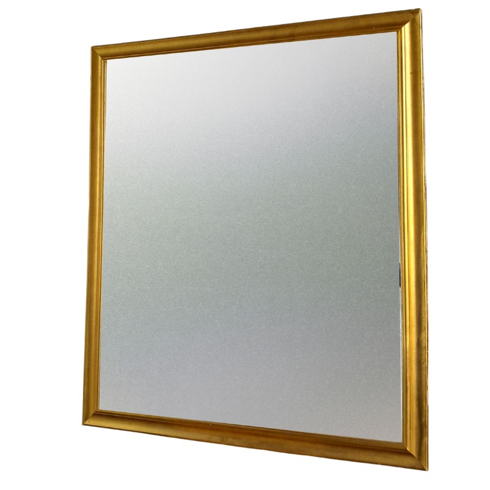 Square Gold-Framed Wall Mirror